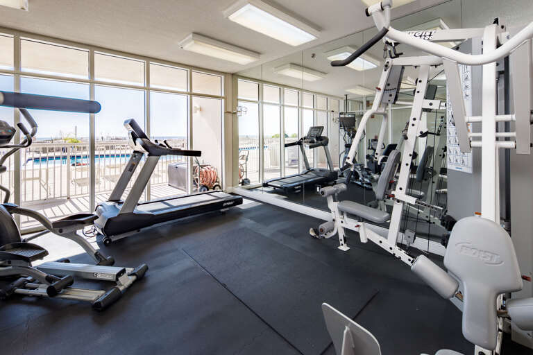 Summer Place has a pool side workout room