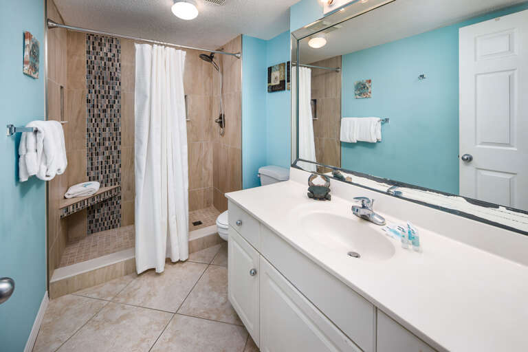 With a walk in shower!