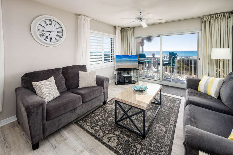 Comfortable seating & a flat screen TV to watch your favorite shows