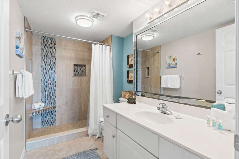 With a walk in shower!