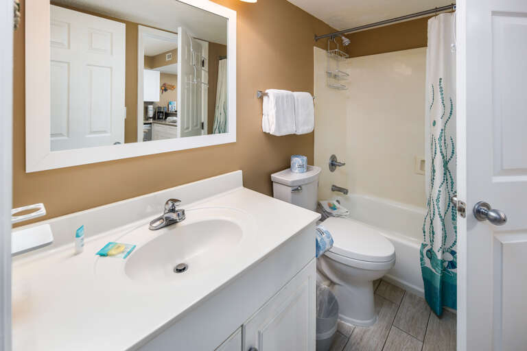 Accessible from the guest bedroom and kitchen area Accessible from the guest bedroom and kitchen area