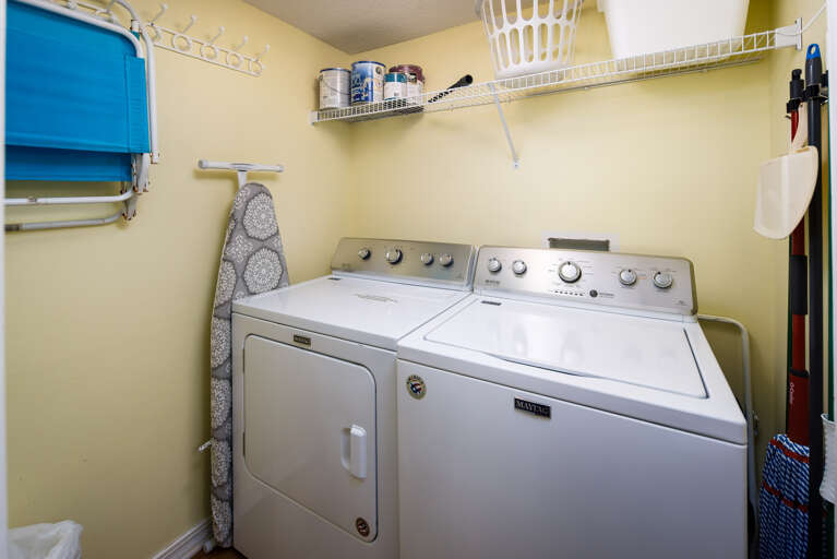 Full size washer and dryer for your convenience.