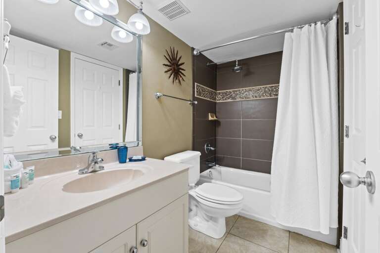 Features a tub/shower combo