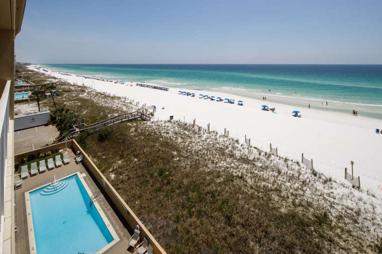Close enough to see the pool but far enough away to avoid the crowds and noises that come with pool activity. Close enough to see the pool but far enough away to avoid the crowds and noises that come with pool activity.