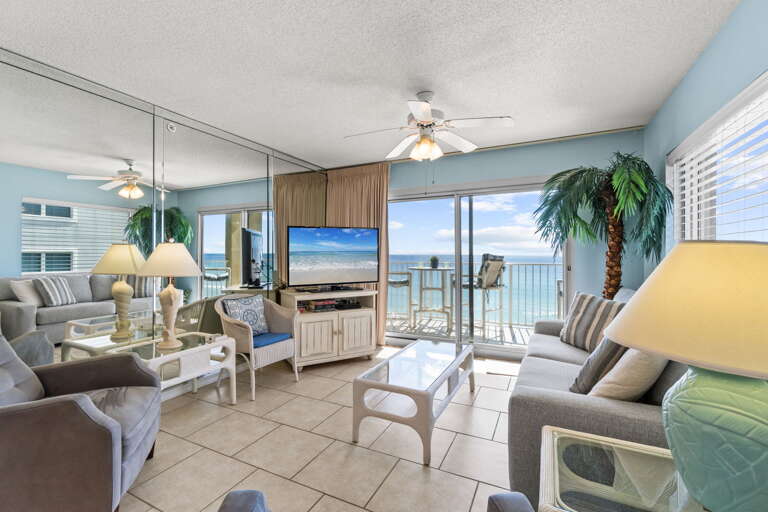 Just in case the view is not enough to distract those die hard fans, there is a flat screen TV!