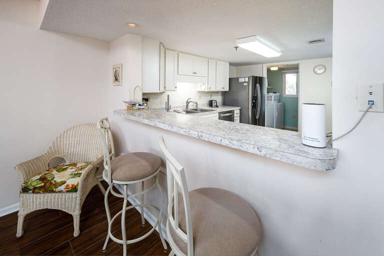 Additional seating at the breakfast bar.