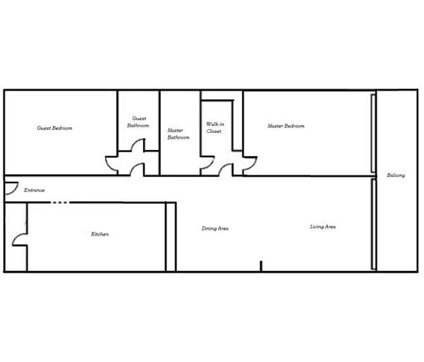 Floor plan for Surf Dweller 208.