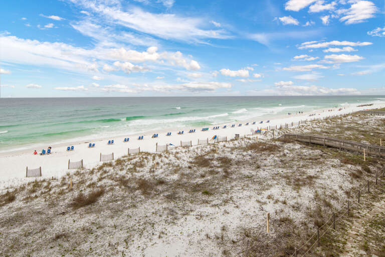 There is nothing between you and the crystal clear waters of the Gulf.