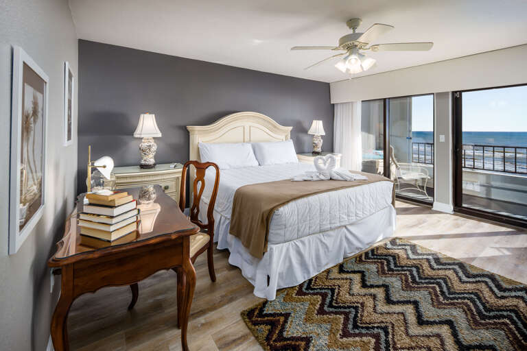 Featuring a king size bed