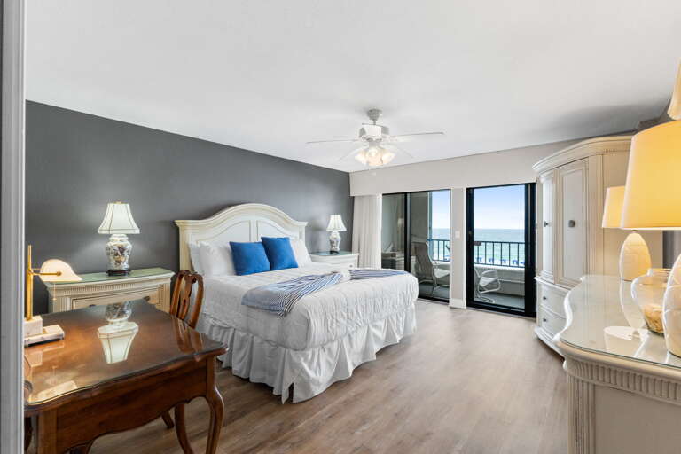 Featuring a king size bed
