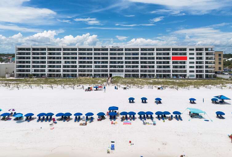 Red rectangle indicates location of unit balcony