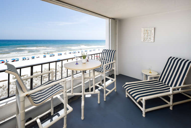 MASSIVE balconies at the Surf Dweller...you won't find this much balcony room on just any condo!!