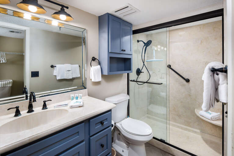 Master bathroom has a shower 