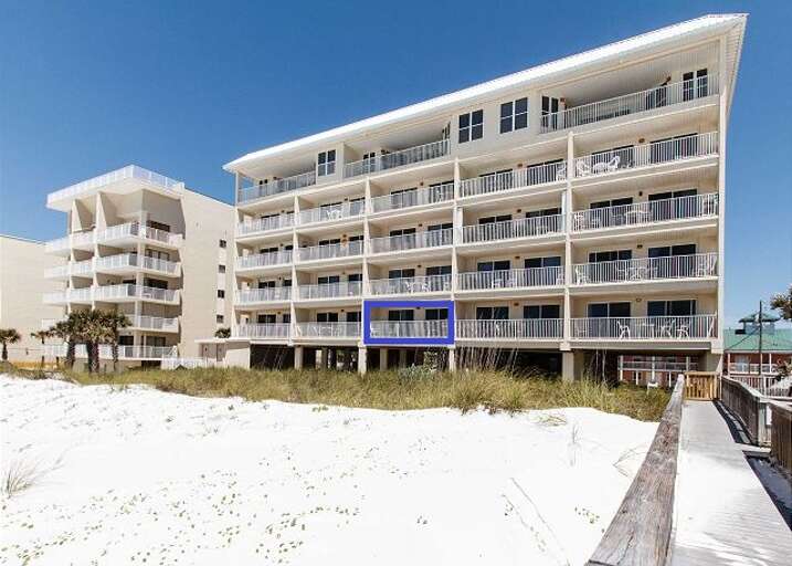 Blue square indicates 203 balcony
