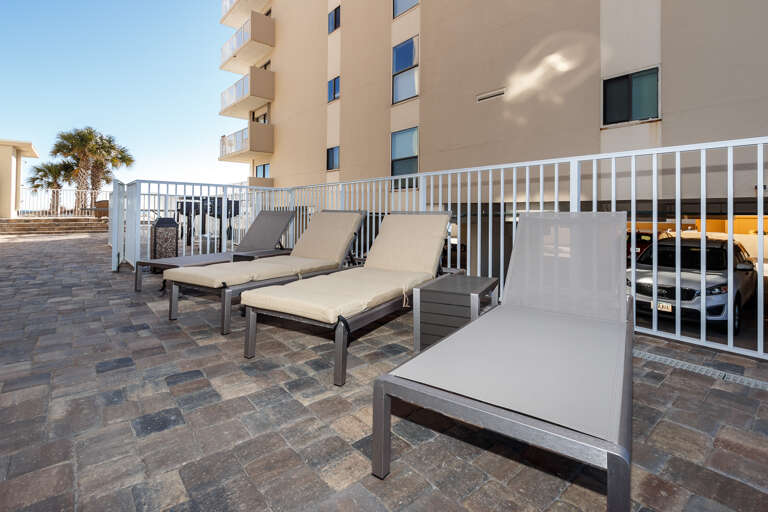 Lounge around on the pool deck
