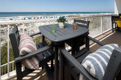 Balcony view extends from the living area to the master bedroom and can be accessed from both. 