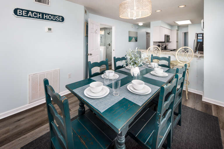 Enjoy a meal at the dining room table