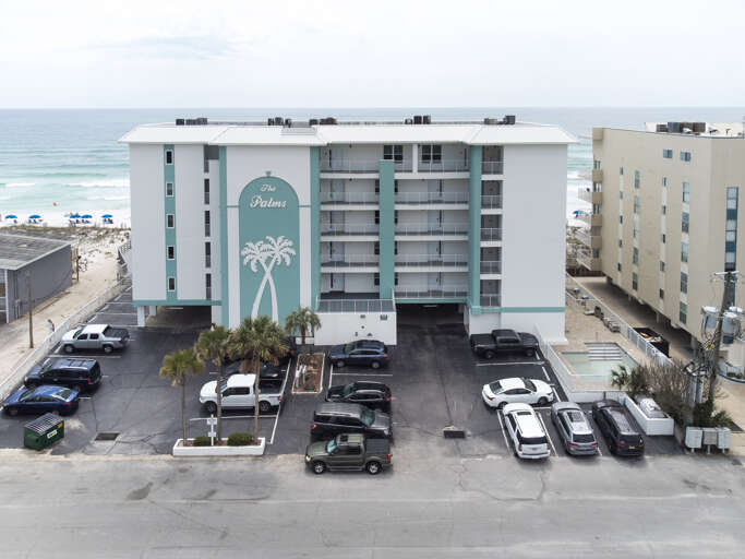 The Palms is located at 670 Nautilus Court on Okaloosa Island in Fort Walton Beach, FL.