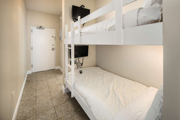 Surprise! The bunks have TVs - what a treat!