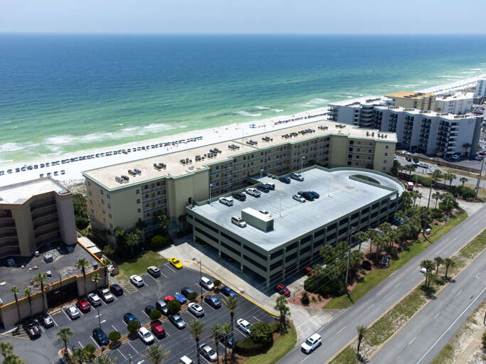 Features a parking deck