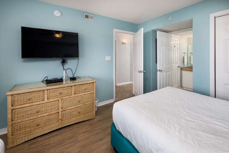 Sleeping up to 4 guests, this second bedroom is the perfect size PLUS it's comfortable...what more could you ask for?!