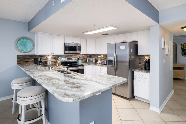 Enjoy the Gulf views while you prepare breakfast for your loved ones