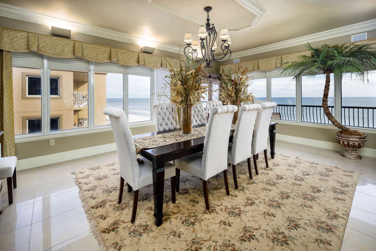 Formal Dining room directly on the beach for dining with a view!