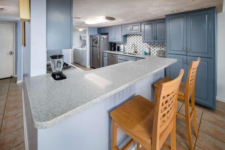 Additional seating at the breakfast bar.