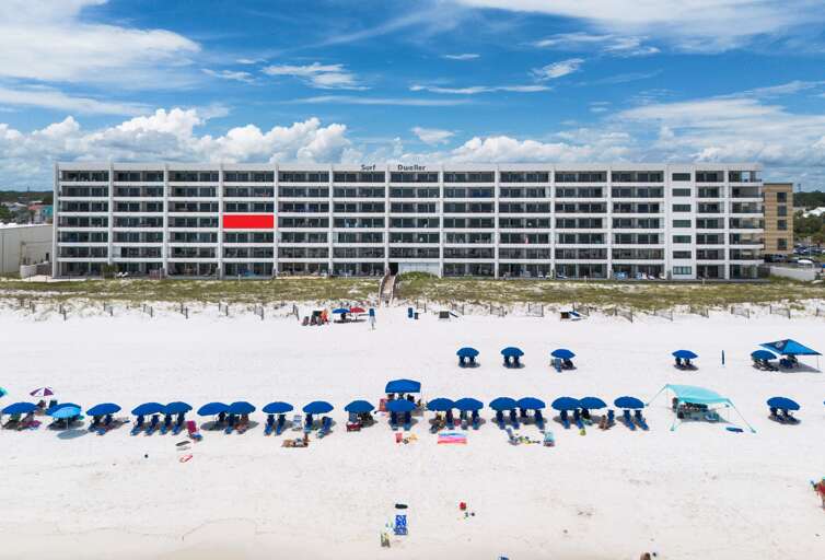 Red rectangle indicates location of unit balcony