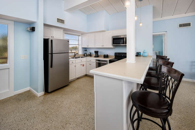 Enjoy some dinner or coffee at the fun breakfast bar 