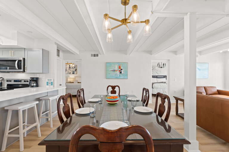 With additional seating at the kitchen island.