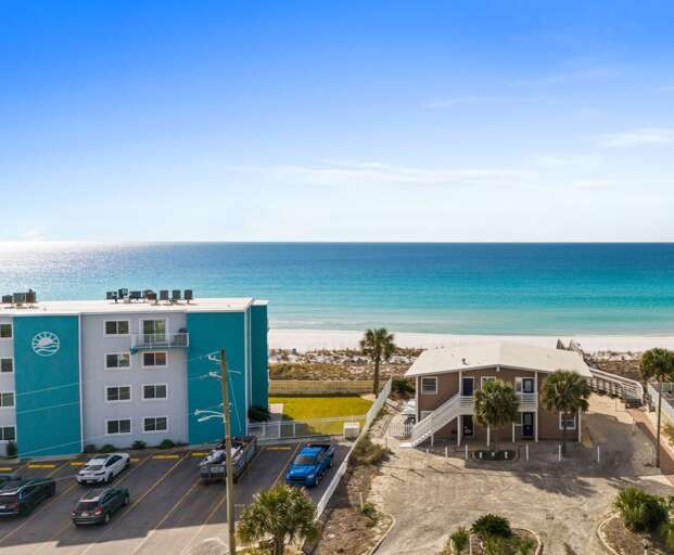 Just steps away from the boardwalk that takes you to beach!