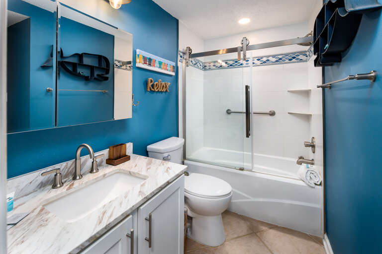 Full Tub and Shower in the Guest Bathroom