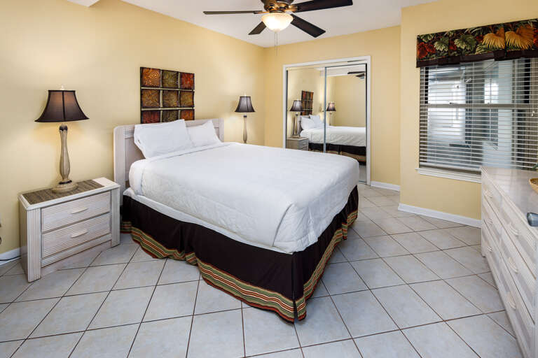 Featuring a queen size bed.