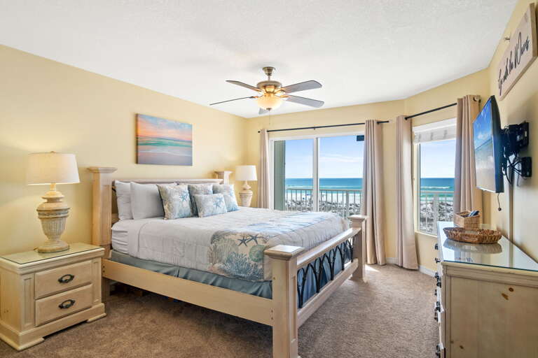 Master Bedroom boasts a King bed; perfect for unwinding after a long day on the beach.
