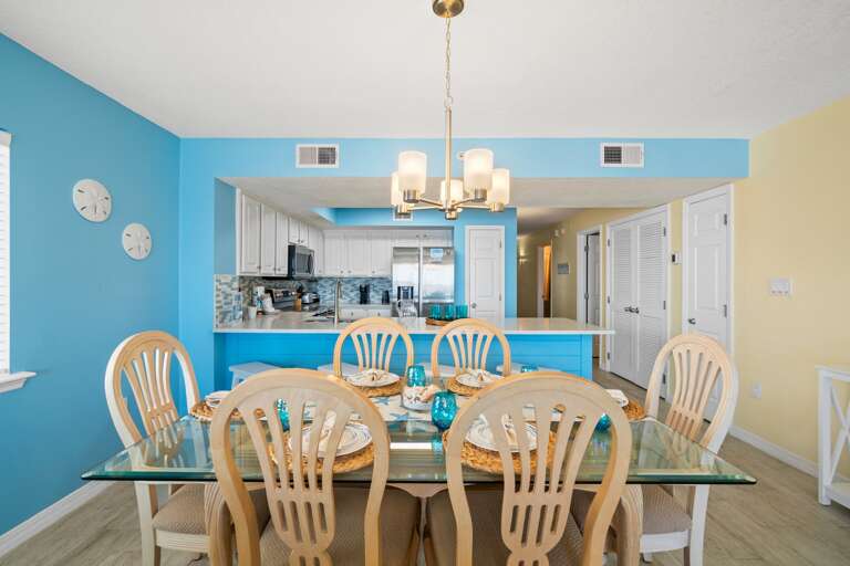 Dining room / bar view with plenty of seating for up to 10 people.