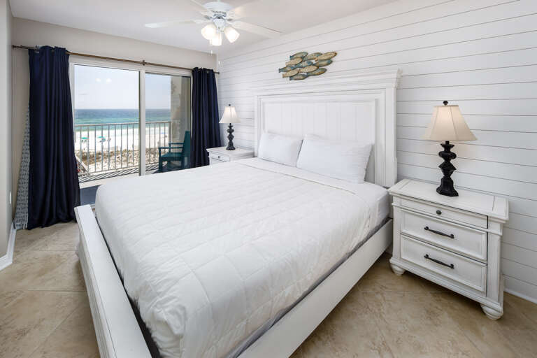 The Master Bedroom features a king size bed.
