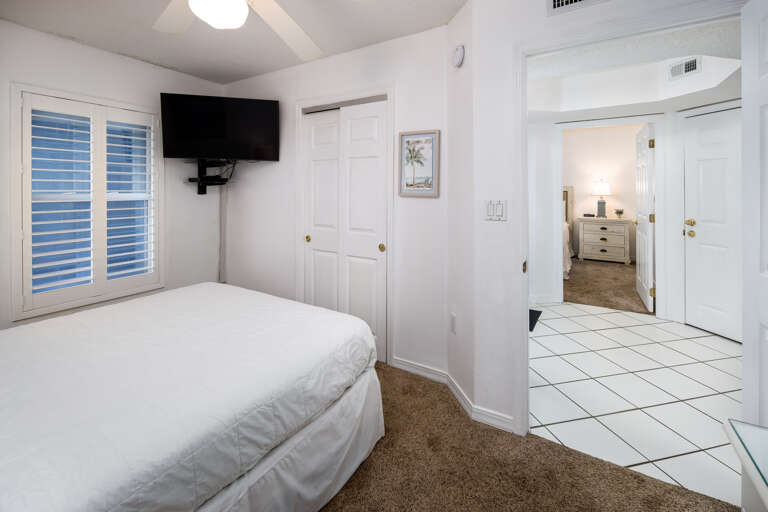 Super comfy guest bedroom with a mounted TV for all your viewing pleasure  Super comfy guest bedroom with a mounted TV for all your viewing pleasure