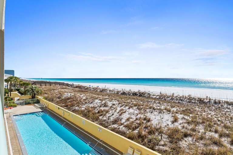 Views of the Gulf and resort pool 