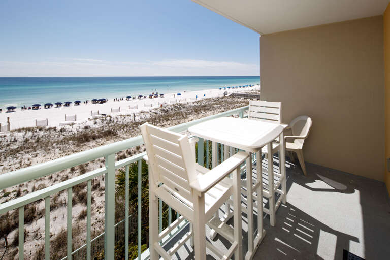 Enjoy your morning coffee out on the balcony table!