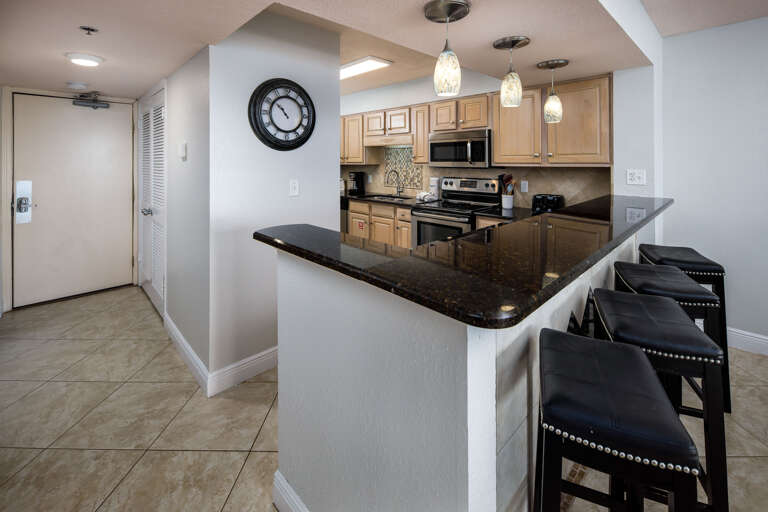 Stylish stools at the modern bar. 