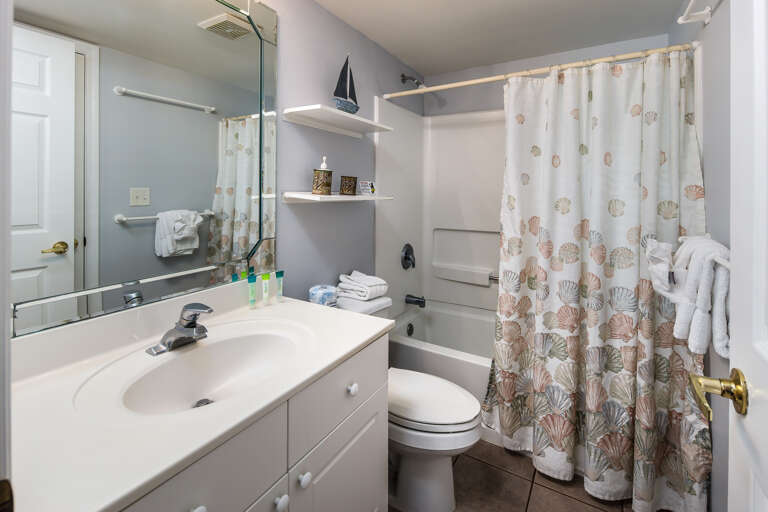 This bathroom has the tub/bath combo & amble sink space for personal items.  This bathroom has the tub/bath combo & amble sink space for personal items.