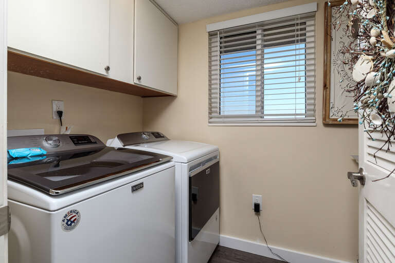 Full size washer and dryer.