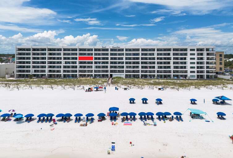 Red rectangle indicates location of unit balcony