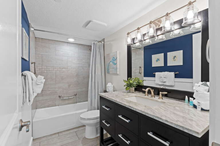 Plenty of counter space in this guest bath.
