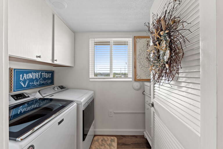 Full size washer and dryer.