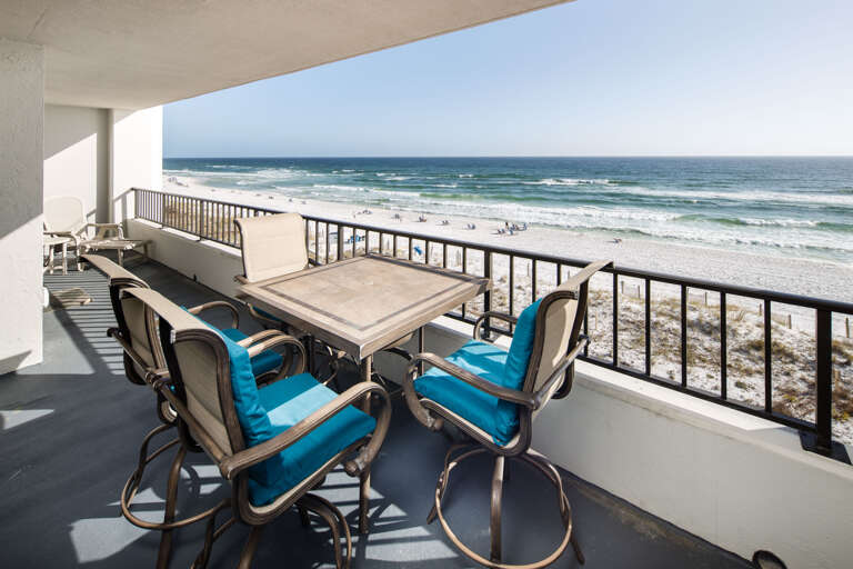 Balcony extends along both the living room and the master bedrooms...these are SPACIOUS balconies at the Surf Dweller!