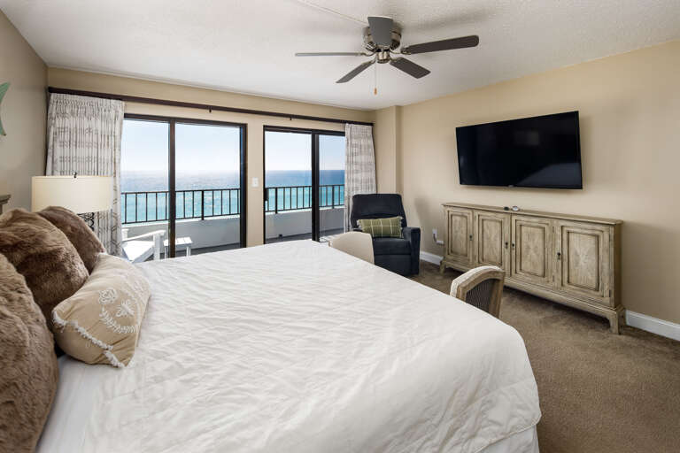 Lay back, Relax and Unwind in the King size Bed while watching your favorite show!