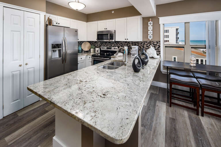 Beautiful counter tops and cabinetry.
