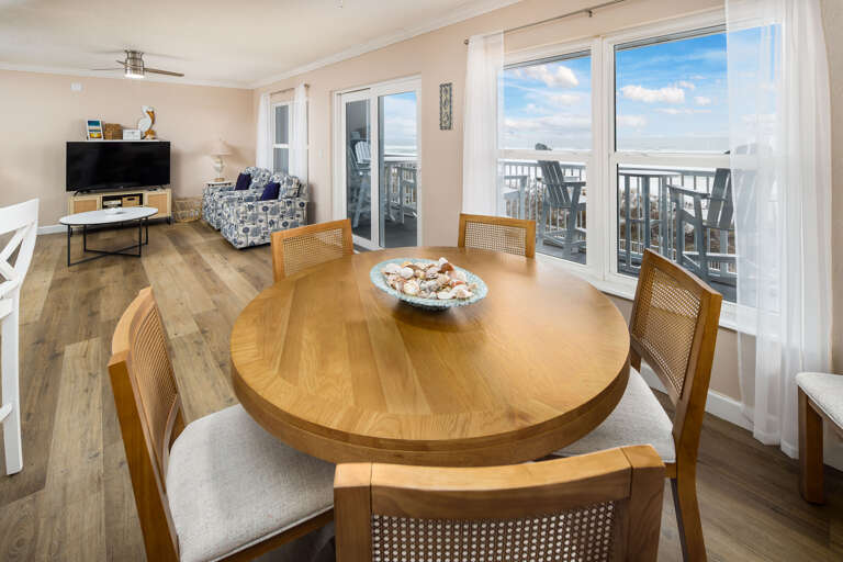 Enjoy a meal at the dining room table